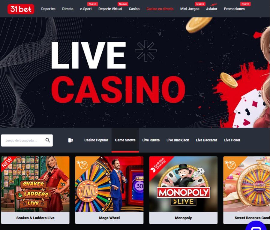 31Bet Live Casino