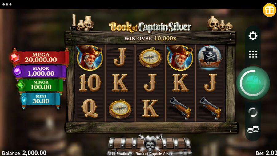 Partida de tragamonedas Book of Captain Silver de All41 Studios