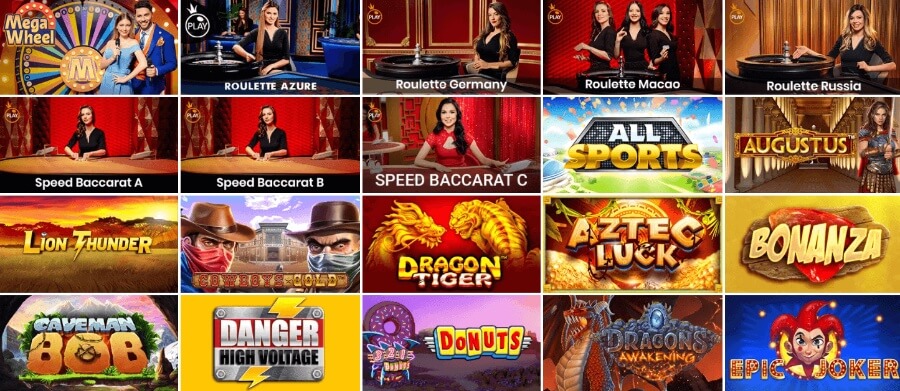 Catalogo de juegos de Surf Casino