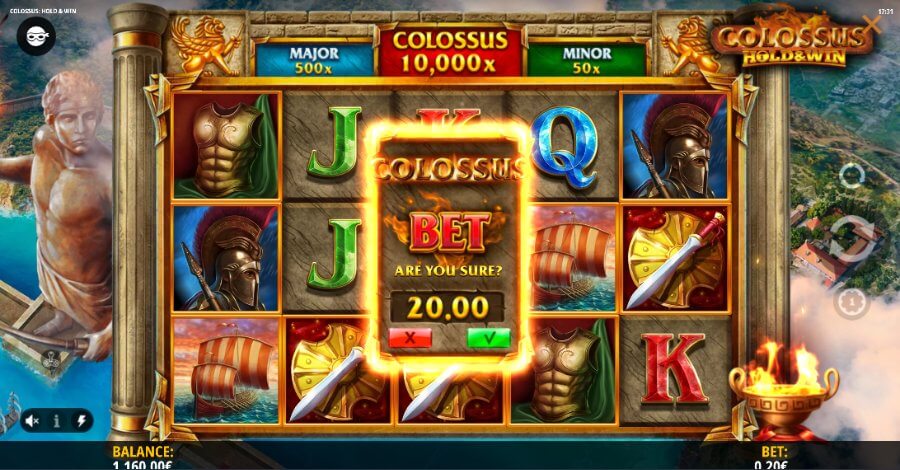 Función de compra de bonos de tragamonedas Colossus Hold & Win de iSoftbet