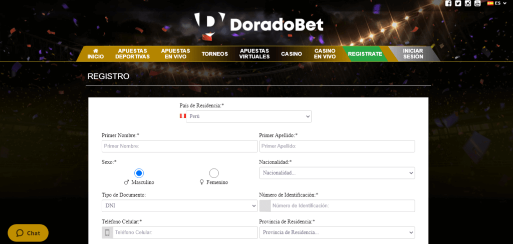 DoradoBet casino registro