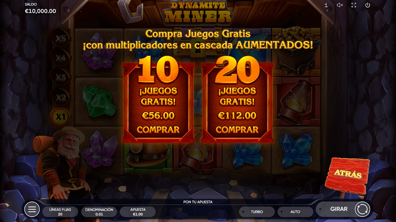 Bonos en la slot Dynamite Miner