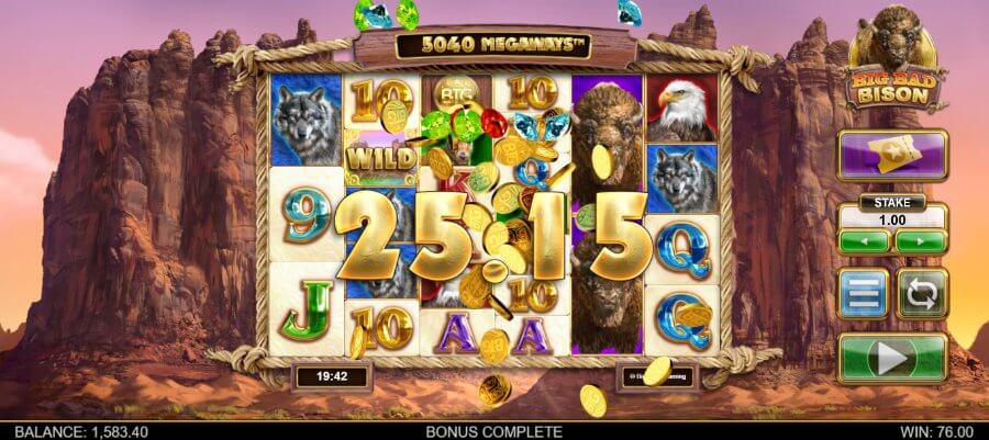 Jackpot de la tragamonedas Big Bad Bison de Big Time Gaming