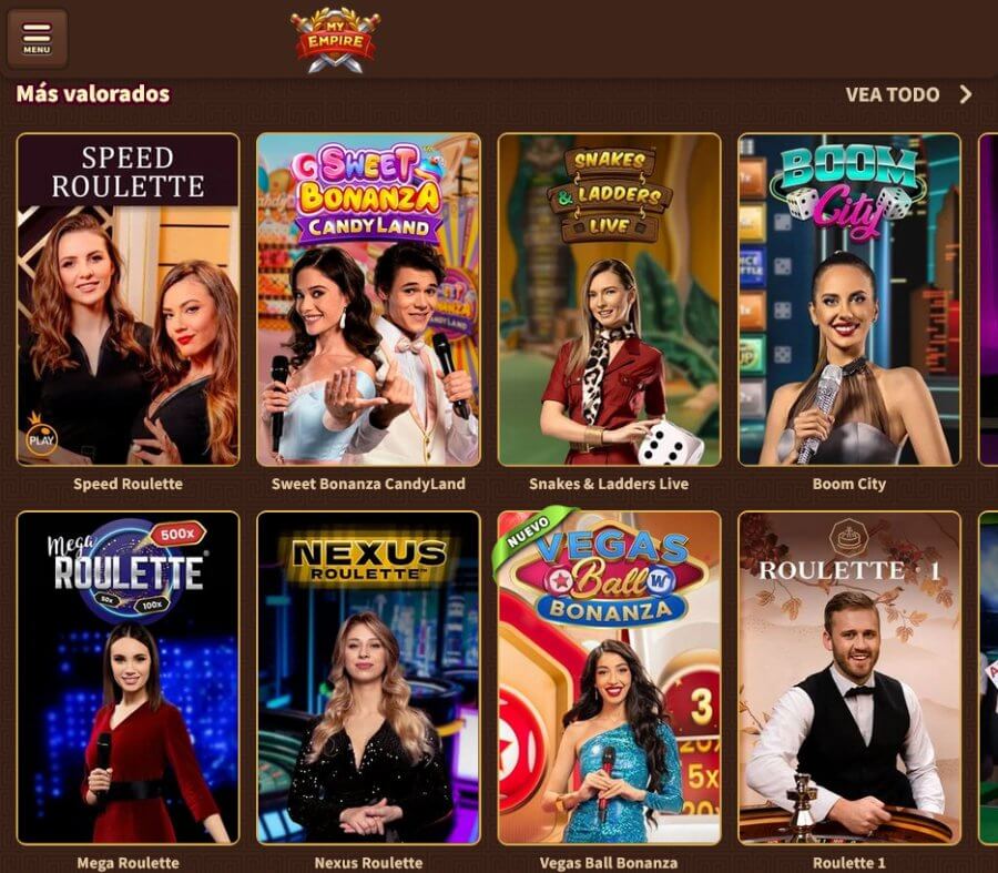 Juegos de Casino en Vivo de MyEmpire Casino