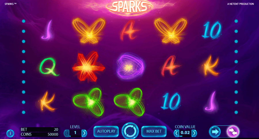 Partida de tragamonedas Sparks de NetEnt