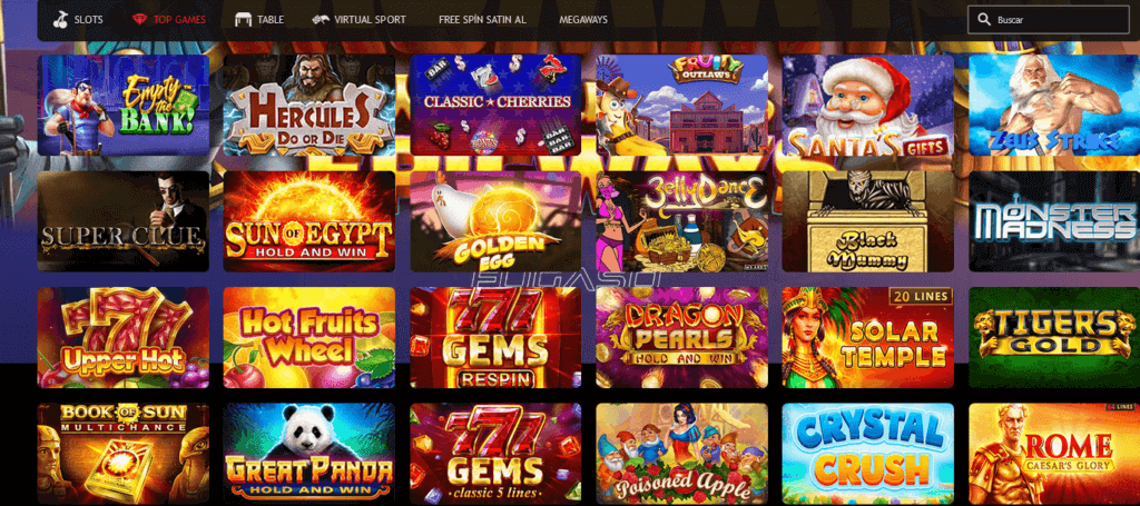 Sección de juegos de Betzorro Casino Peru