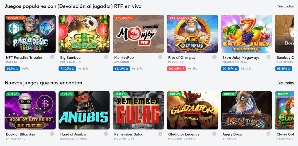 juegos de Bitcasino en línea