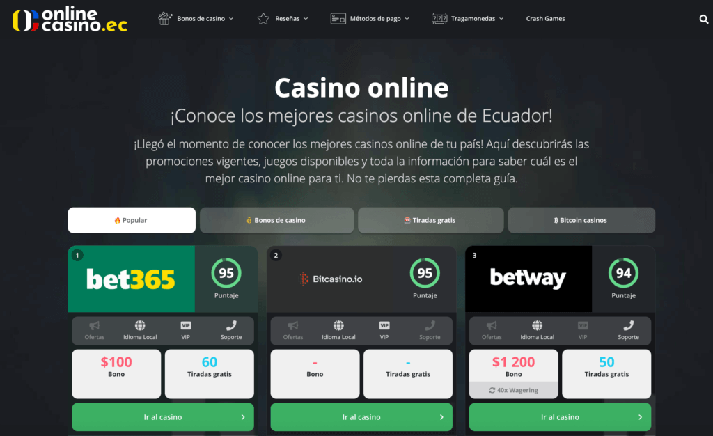 Nuevo sitio hermano onlinecasino.ec para jugadores de ecuador