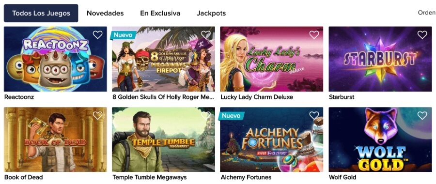 Sección de juegos de CasinoEuro