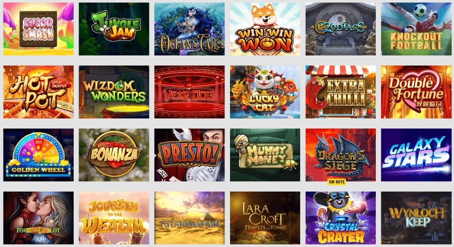 Sección de juegos del casino Codog