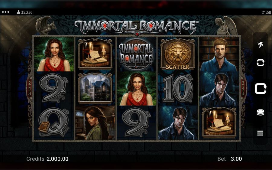 Partida de la tragamonedas Immortal Romance de Microgaming