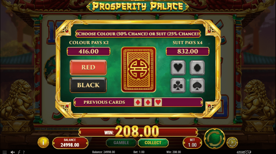 Juego de riesgo en  tragamonedas Prosperity Palace de Play'n GO