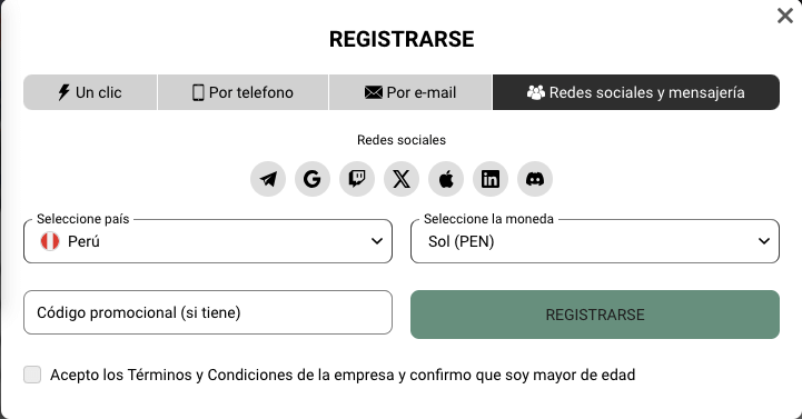 registro a360 con redes sociales