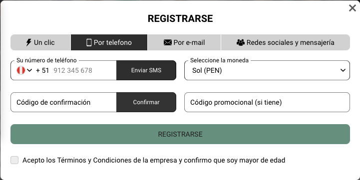 registro a360 con telefono