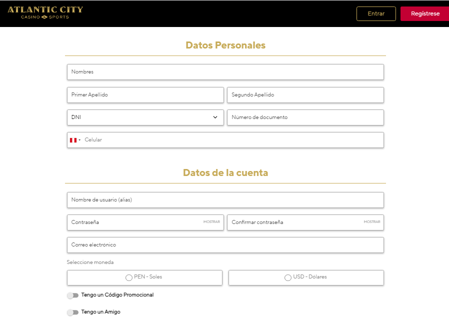 Casino Atlantic city registro
