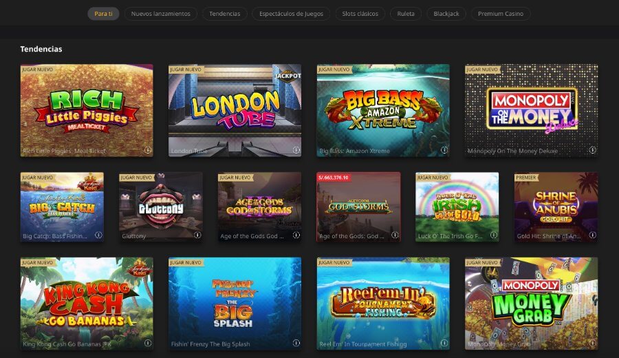 catálogo juegos betfair casino