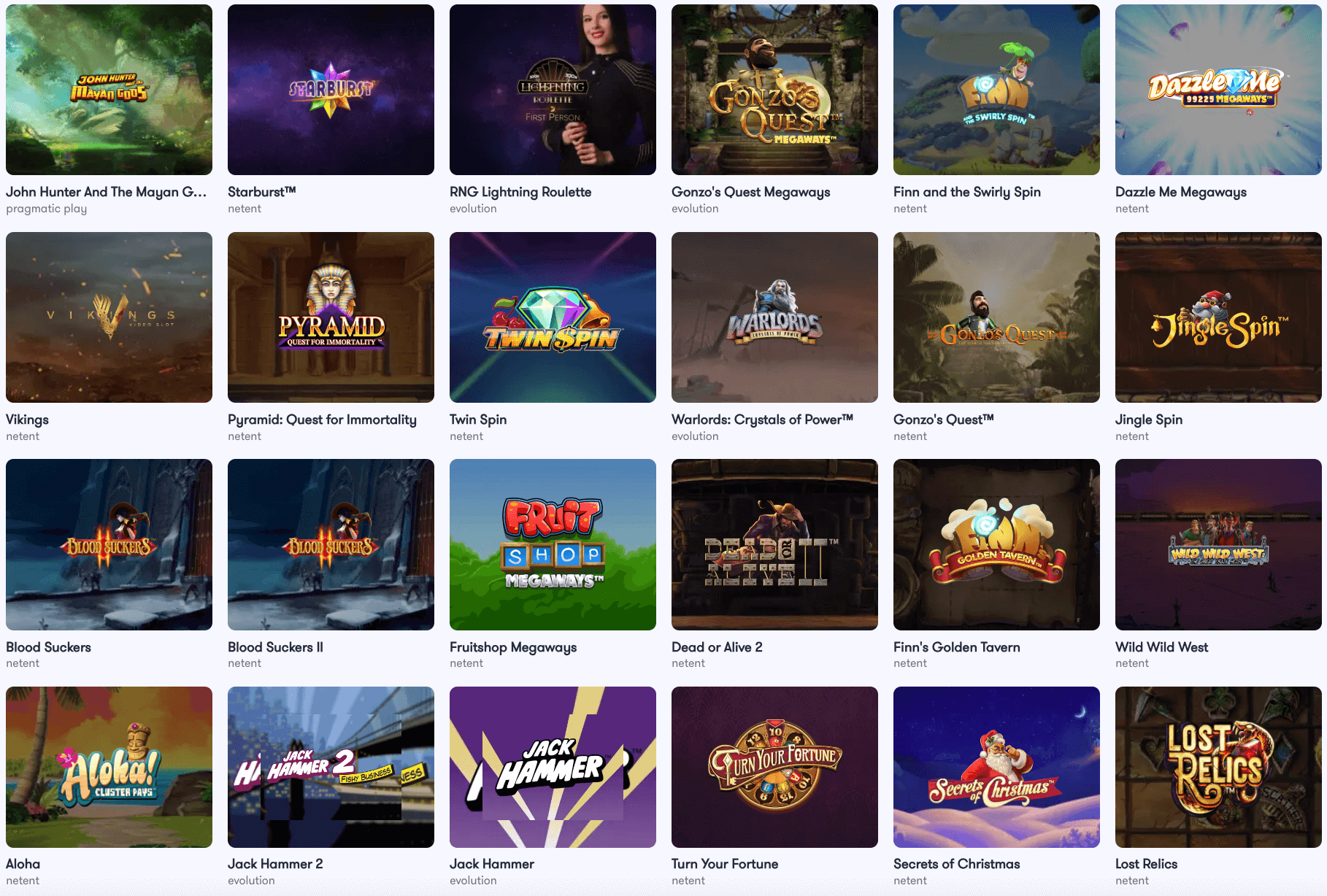 Juegos de Space Casino