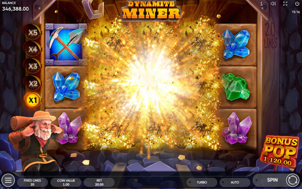 Multiplicadores en Cascada en Dynamite Miner