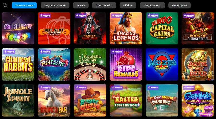 Catálogo de tragamonedas de Betiton casino en Perú