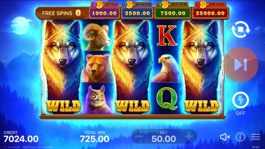 Símbolo Wild en Wolf Power Hold and Win